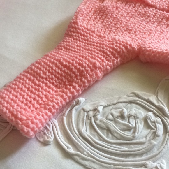 Knitted Pink Baby Cardigan (Handmade) - Picture 2 of 4